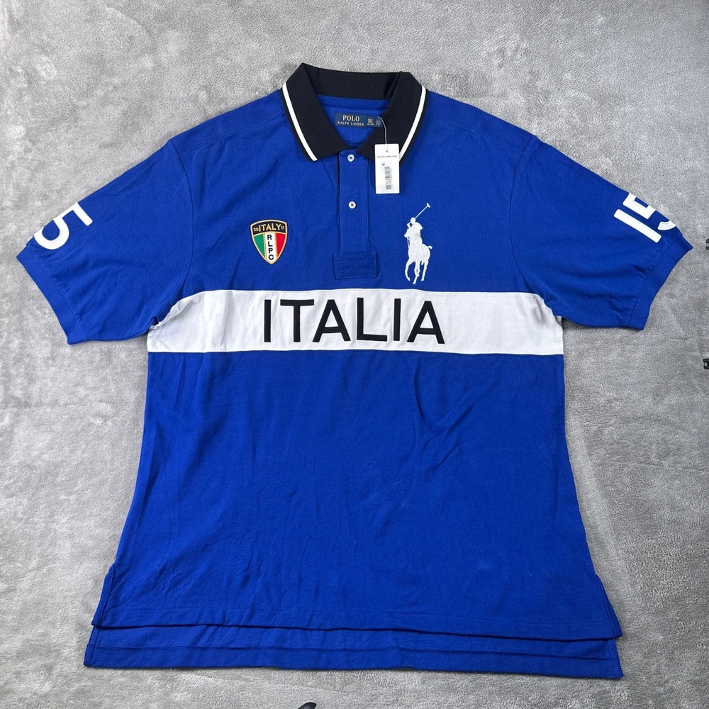 Polo Ralph Lauren Polo Shirt Mens 2XLT Blue Italia Big Pony Italy 15 Chief Keef